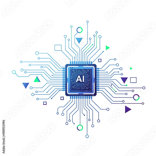 Artificial Intelligence Microchip Circuit Board 15.