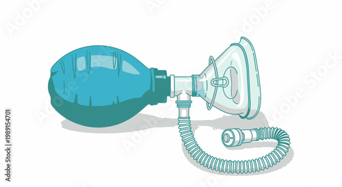 Manual Resuscitator Device with Face Mask for Ventilation
