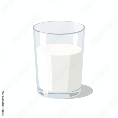 Clear Glass of Fresh Milk on White Background for Healthy Lifestyle and Nutrition Concepts