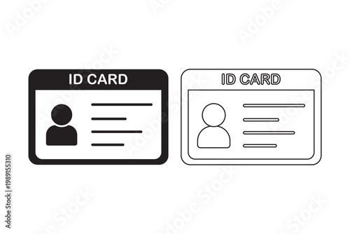 ID Card Icon, Identification Badge, Personal Identity, Identity Verification, User ID, Security Card