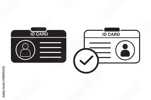 ID Card Icon, Identification Badge, Personal Identity, Identity Verification, User ID, Security Card