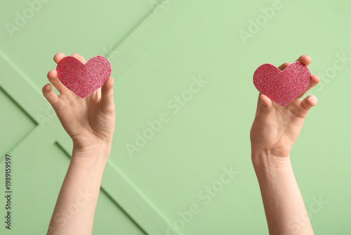 Female hands with glitter h...