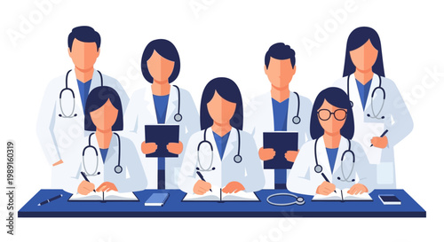 Doctors and nurses working together.