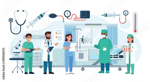 Medical staff in hospital setting.