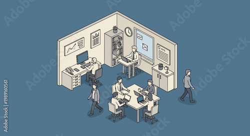 People Working in Office Space.