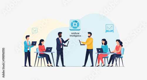 Business People Working Together Office.