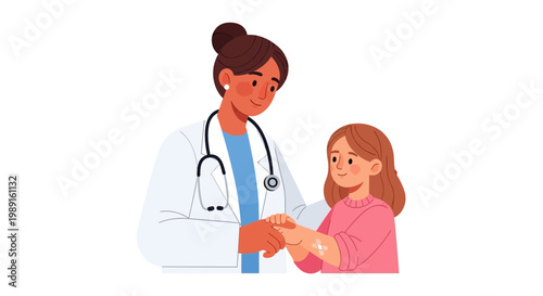 Doctor Examines Little Girl.