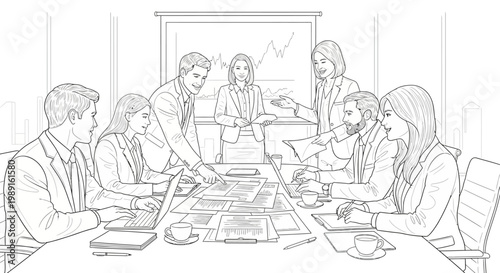 Business Meeting Teamwork Collaboration Strategy Discussion at Conference Table