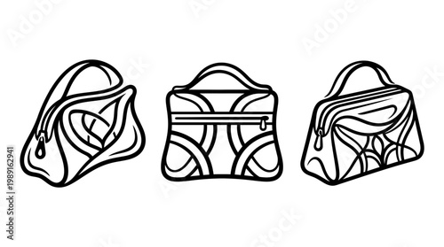 Stylish Handbags Collection - A Trio of Elegant Fashion Accessories.