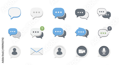 Collection of chat and communication icons 1.