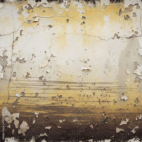 Weathered Wall with Peeling Paint and Cracks, Grunge Texture, Abstract Background
