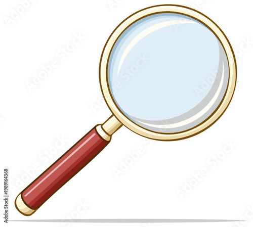 Illustration of a Cartoon Magnifying Glass for Observation and Investigation Purposes