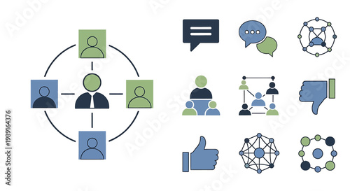 People icons and social network.