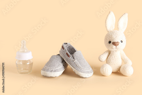Stylish baby shoes with cut...