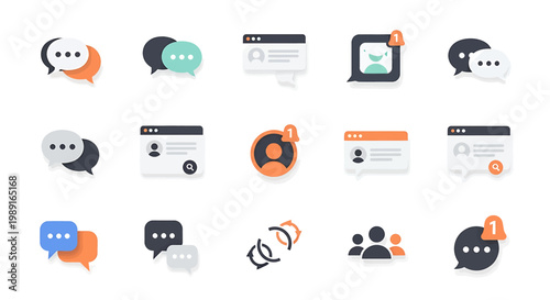 Collection of chat and communication icons 4.
