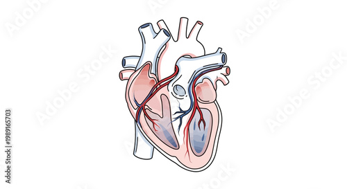 Detailed human heart diagram, showing internal structures, blood flow, crucial for circulation and pulmonary function (AQ.Ab8RN6IOizin2wmmW2yuDNJII6fj50KZvlueysBqwyGyJ0BN9A)
