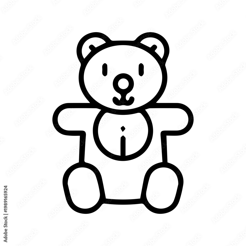 Obraz premium Cute Teddy Bear Outline Icon