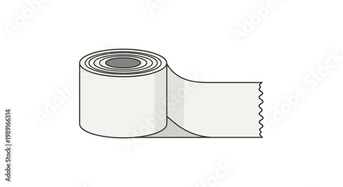 White Medical Adhesive Tape Roll Illustration Isolated on White Background