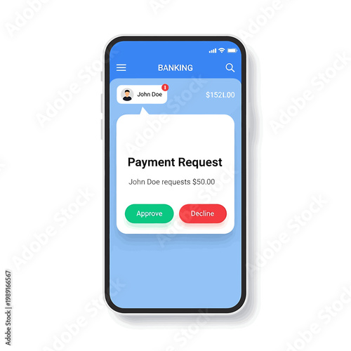 Mobile phone payment request screen.