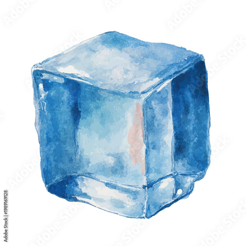 A single clear ice cube.