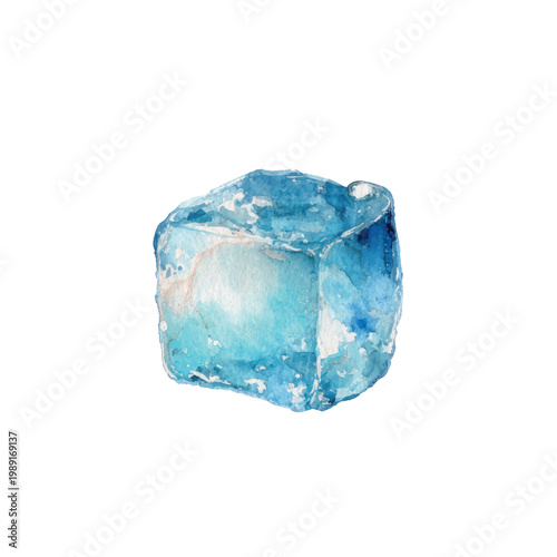 Frozen Ice Cube Close Up.