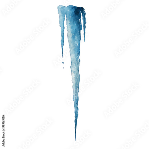 Icicle frozen ice hanging formation.