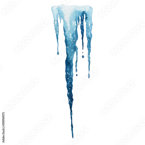 Icicle Hanging From Roof Melting Slowly.