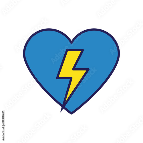 Free Download Stylish Heart with Lightning Bolt Illustration for Wellness and Energy Themes - GFXLoad