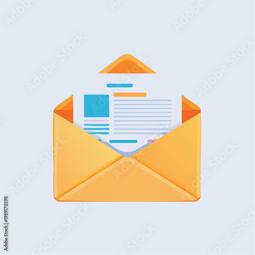 An illustration of an open envelope with a letter inside.