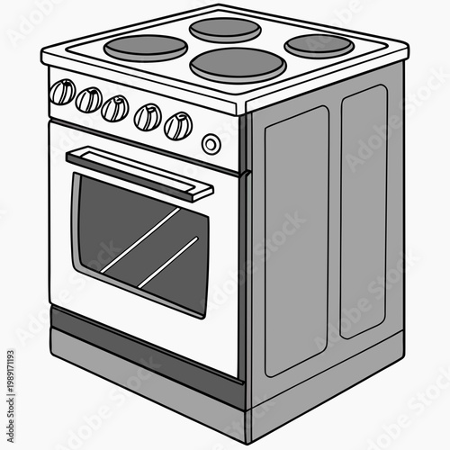 Electric stove with oven kitchen appliance cooking