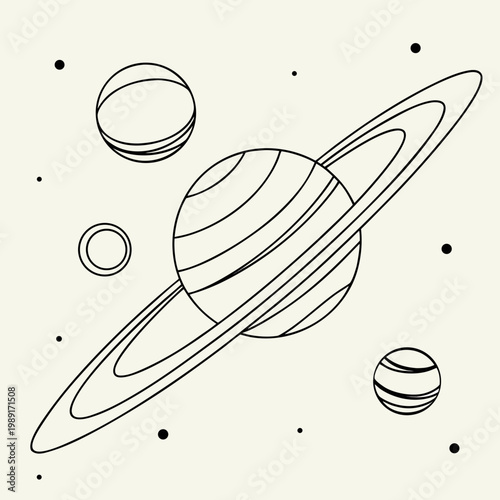 Black and White Planet space saturn jupiter
