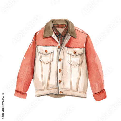 Vintage Pink Denim Jacket Front View.