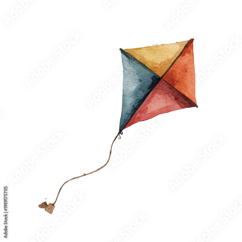 Colorful kite flying in air.