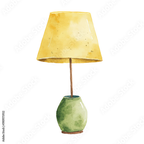 Green ceramic table lamp base.