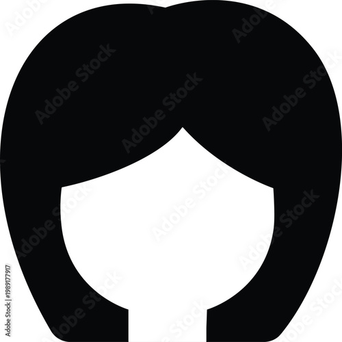 Black silhouette of female hair style