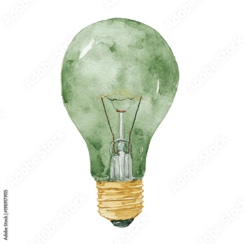 Light Bulb With Yellow Base.