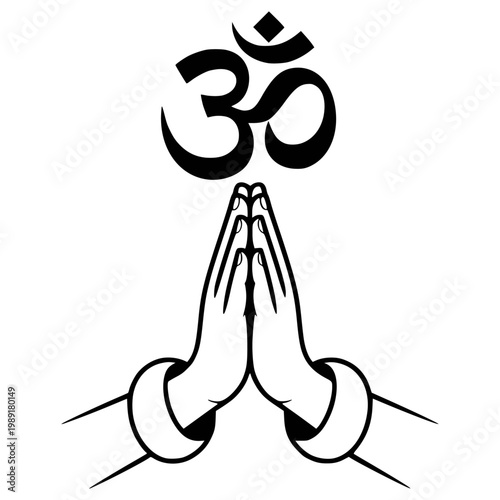 Om or Aum Indian sacred sound icon isolated on transparent background. Symbol of Buddhism and Hinduism religions. The symbol of the divine triad of Brahma, Vishnu and Shiva. Vector