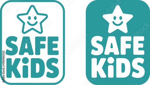 Safe Kids logo icon with smiling star symbol for child safety, protection, and security branding