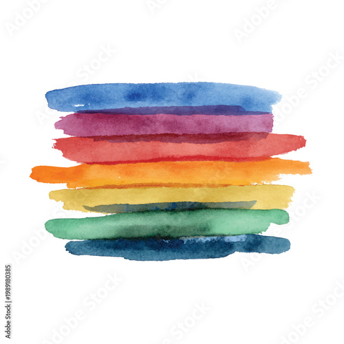 Colorful Rainbow Paint Brush Strokes Stack.