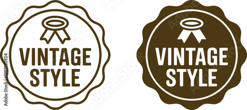 Vintage Style Badge Labels Set – Retro Emblem Design for Branding and Packaging