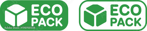 Eco Pack Green Label Icons for Sustainable Packaging and Environmentally Friendly Products