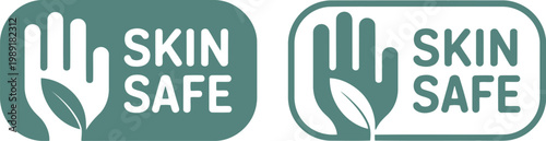 Skin Safe Label Icon Set for Dermatology and Hypoallergenic Cosmetic Packaging Design