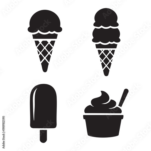 Assorted Ice Cream and Frozen Dessert Silhouettes