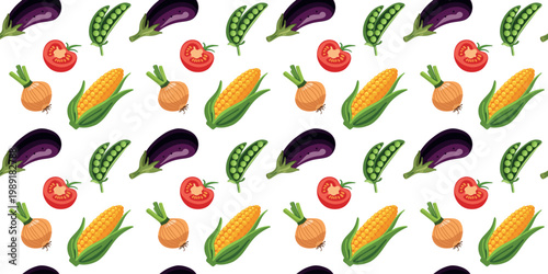 organic mixed vegetables seamless pattern