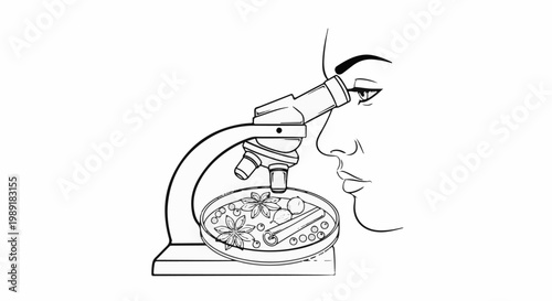 Person using a microscope to examine spices in a petri dish