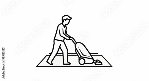 Person vacuuming a rug