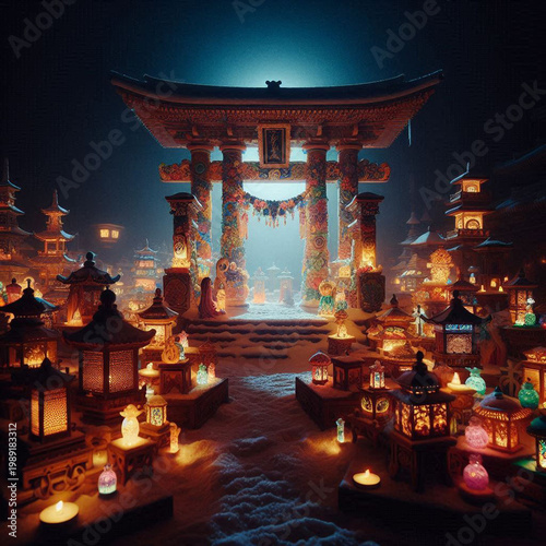chinese temple in the night
