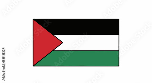 Free Download Rectangular flag with three horizontal stripes and a red triangle - GFXLoad