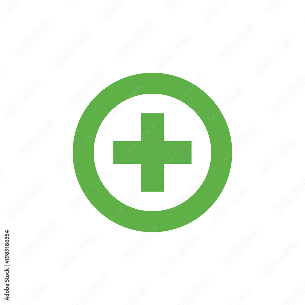Obraz premium Medical Cross Symbol in Green for Healthcare and Wellness Concepts