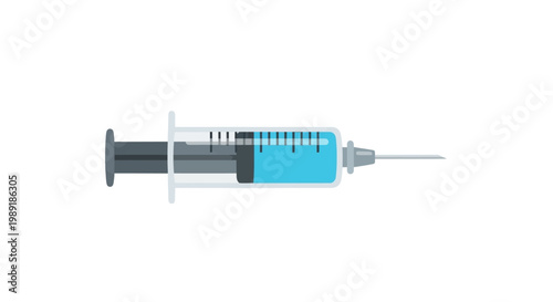 Medical injection syringe vector illustration representing healthcare and medical treatment